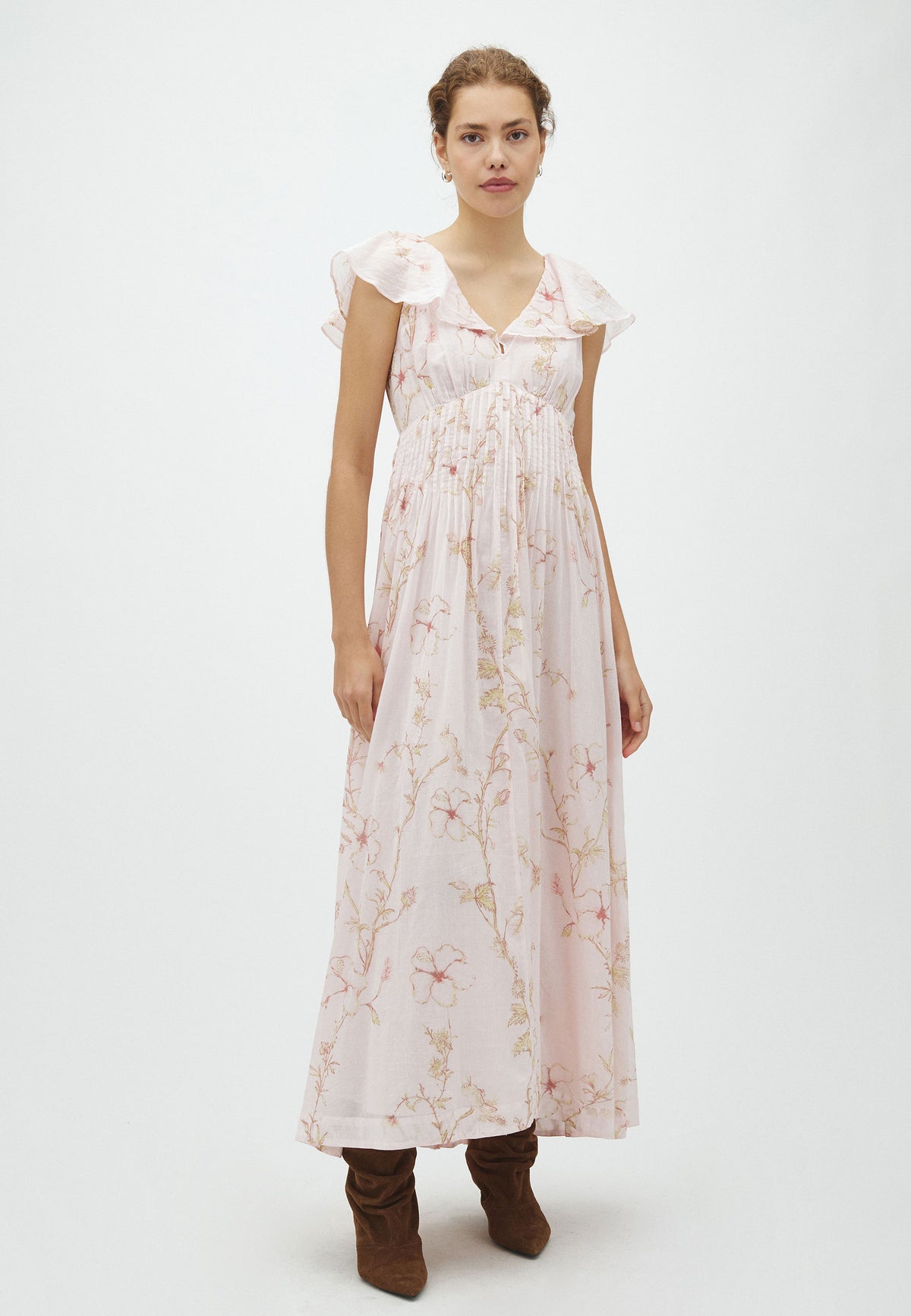 170011 Paeve Flower Art Dress_Soft Pink_Model_0