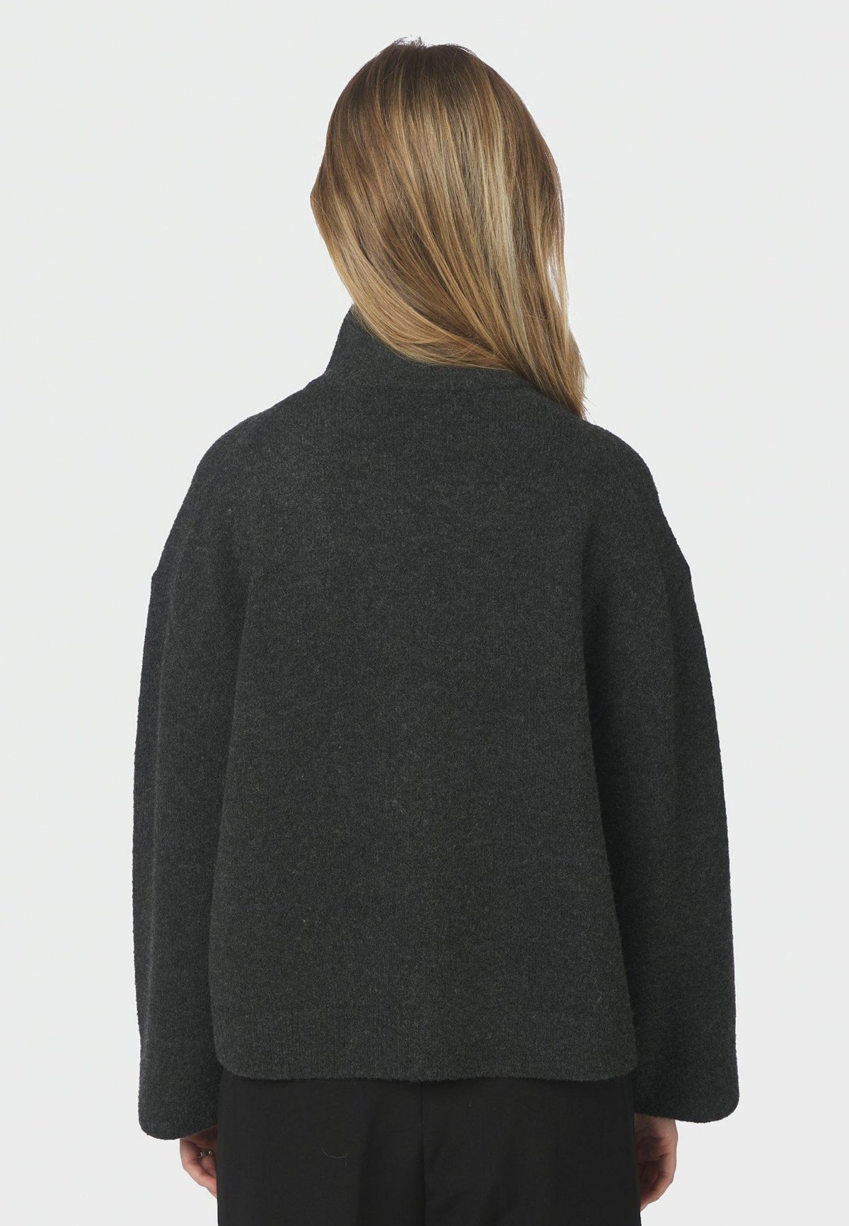 164973 Asley Zip Knit Cardigan_Antracit_Model_2