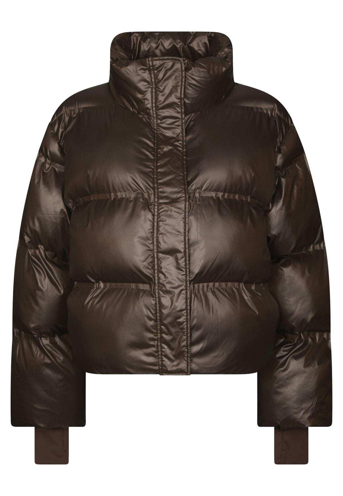 165094 Rhea Shiny Puffer Jacket_Chocolate Brown_Packshot_0