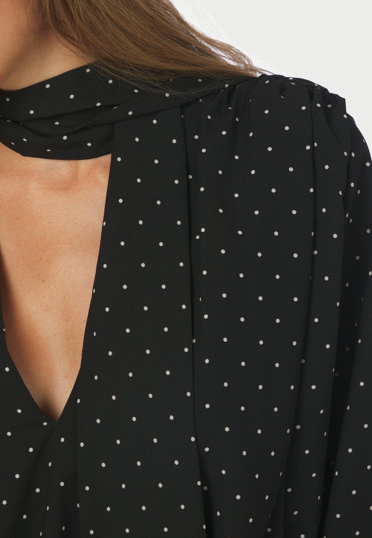 171098 Ettalie Dot Blouse_Black_Model_1
